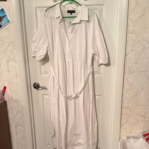 Eloquii White Long Sleeve Dress